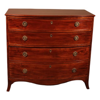 Bowfront Chest of Drawers in Mahogany, 1800s For Sale