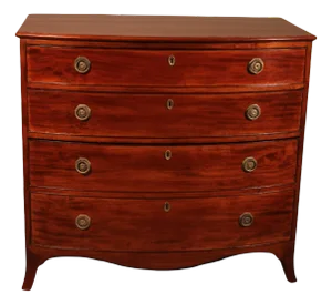 Bowfront Chest of Drawers in Mahogany, 1800s