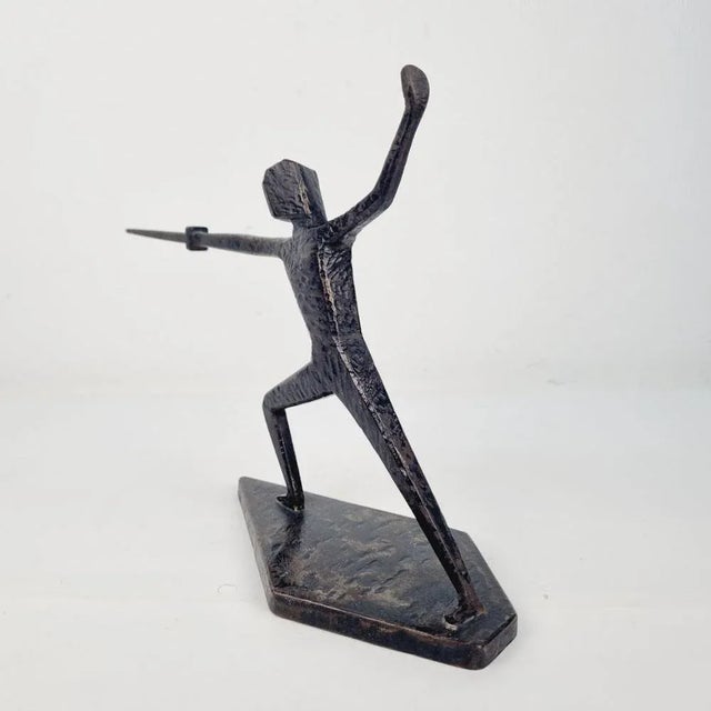 Painted Metal Fencer Figure, 1960s For Sale - Image 11 of 13
