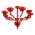 Red Murano Glass, Mid Century Modern, Chandelier Italy 1980s For Sale