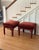 1970s Sculptural Arched Leg Rectangular Red Velvet Ottomans - A Pair For Sale - Image 12 of 12