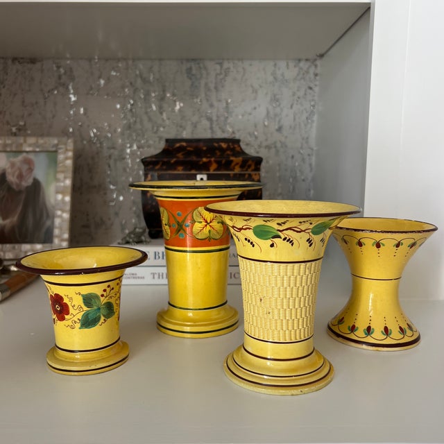 Collection of Antique Early 19th Century Bright Yellow Vases For Sale - Image 12 of 12