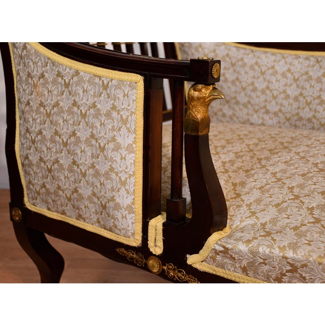 1890s Antique French Empire Mahogany Spring-Seat Daybed / Chaise Lounge For Sale - Image 6 of 18