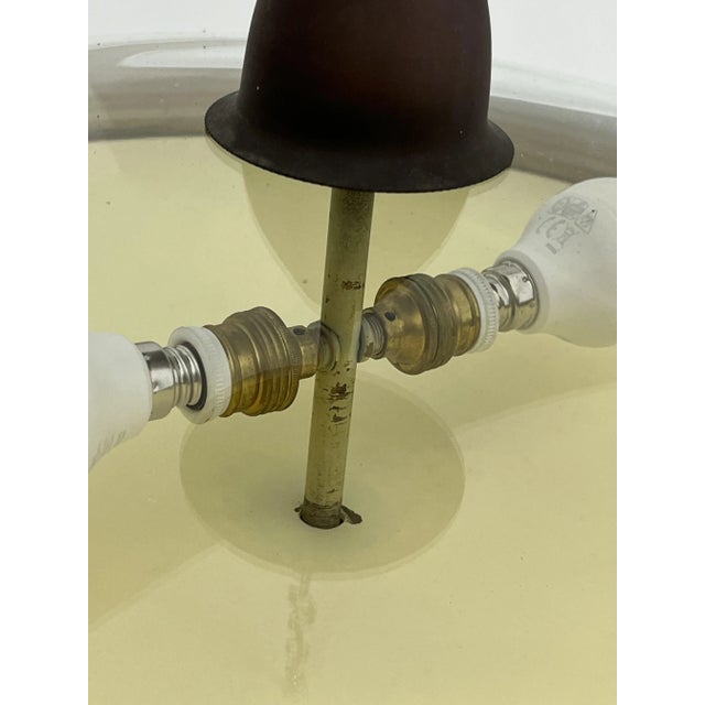 Metal Vintage Murano Glass Pendant in the style of Fontana Arte, 1950s For Sale - Image 7 of 12