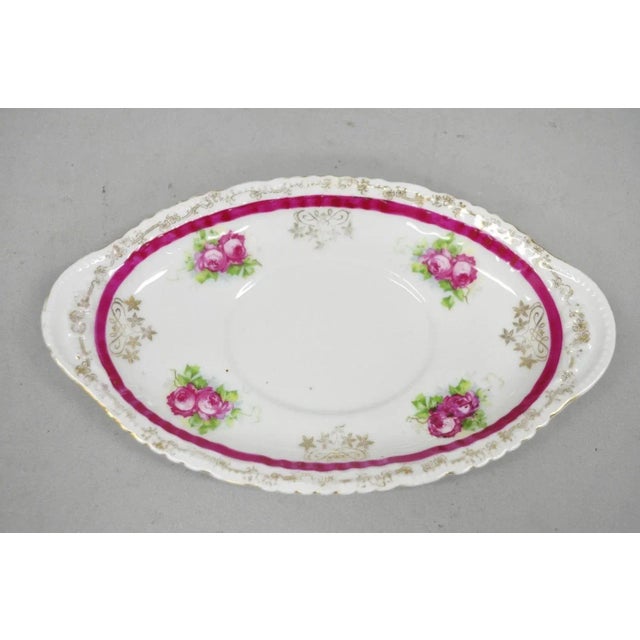 Early 20th Century Early 20th Century (12) Victoria Carlsbad Austria, Porcelain Fish Plates & Gravy Sauce Boat For Sale - Image 5 of 12