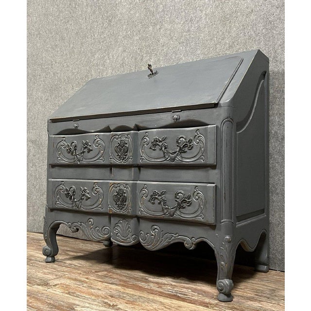 Slope Desk or Scriban Chest of Drawers in Lacquered Wood, 1920s For Sale - Image 4 of 9