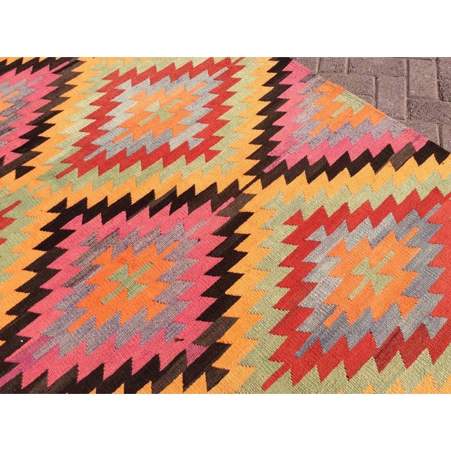 Textile Bohemian Style Kilim Rug - 73" X 106" For Sale - Image 7 of 10