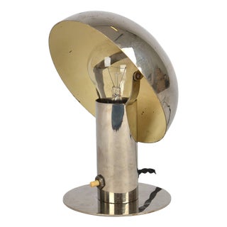 Bauhaus Functionalist Nickel-Plated Desk Lamp, 1930s For Sale