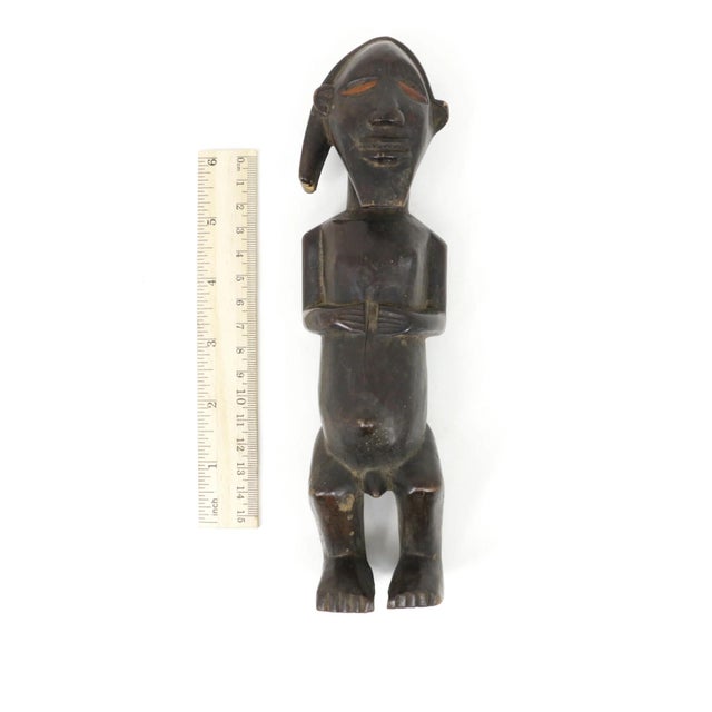 Wood Early 20th Century Songye Miniature Figure 9 Inch For Sale - Image 7 of 7