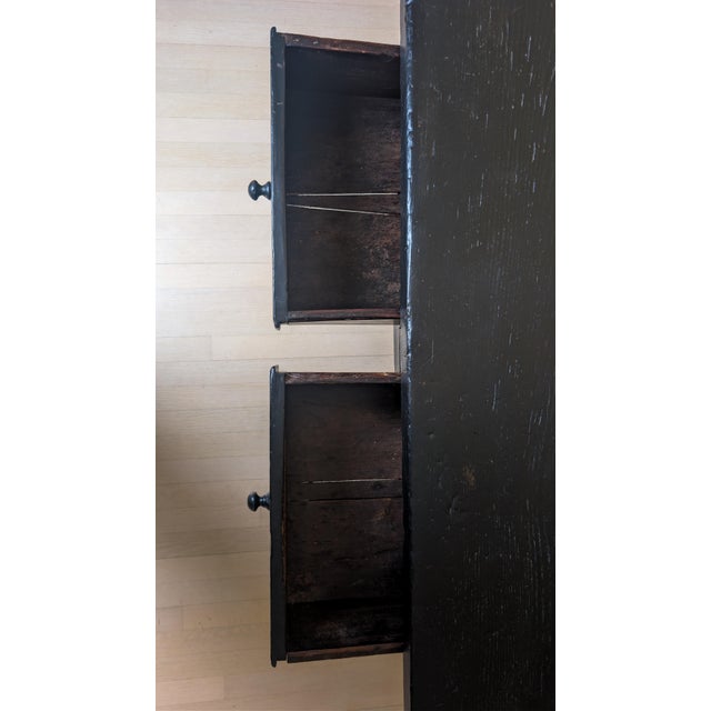 19th Century Rustic Black Painted Coffee Table For Sale In New York - Image 6 of 14