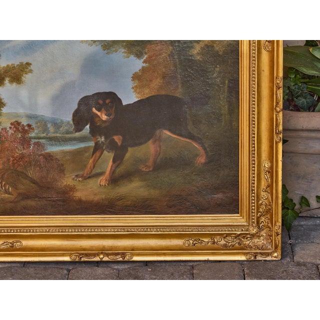 Black English 19th Century Oil Painting of a Dog and Pheasant in Landscape For Sale - Image 8 of 12