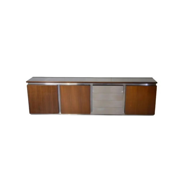 Parioli Model Sideboard in Wood and Chromed Metal by Giotto Stoppino for Acerbis, 1977 For Sale - Image 6 of 6