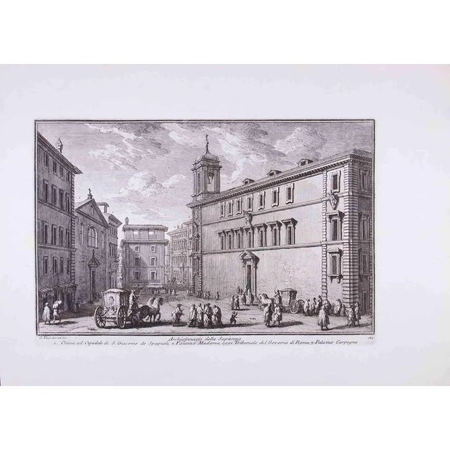 Giuseppe Vasi, Archiginnasio Della Sapienza, Etching, Late 18th-Century For Sale