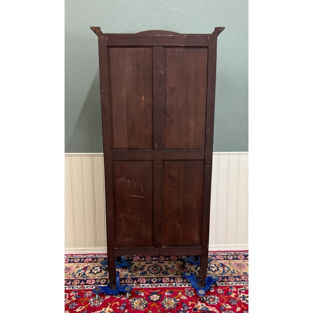 Antique French Louis XV Style Armoire Cupboard Linen Cabinet Bonnetiere Oak For Sale - Image 18 of 18