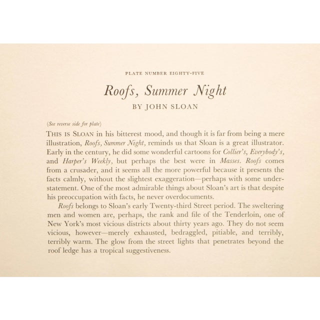 1939 After John Sloan "Roofs, Summer Night", First Edition Period Offset Lithograph For Sale In Dallas - Image 6 of 8