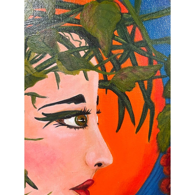 1990s– Woman With Grapes & Butterflies – Original Figurative Artwork For Sale In Washington DC - Image 6 of 12