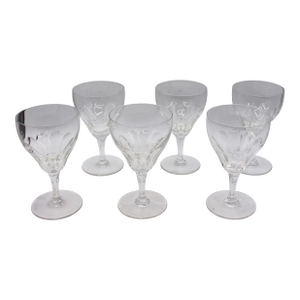 1961-1982 Belgian Val. St. Lambert Riviera Pattern Goblets - Set of Six