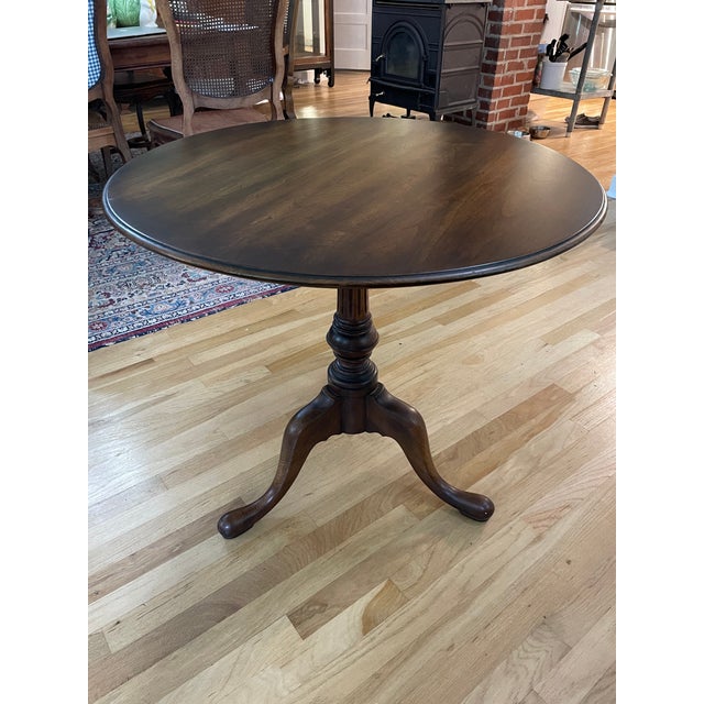 1960’s Walnut Georgian Tilt Top Table With Glass Top For Sale - Image 12 of 12