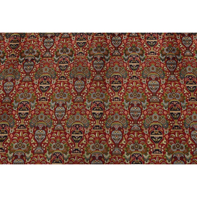 2000 - 2009 Tabriz Rug 8’1” X 10’11” Red Wool Vintage Traditional Hand-Knotted Carpet For Sale - Image 5 of 13