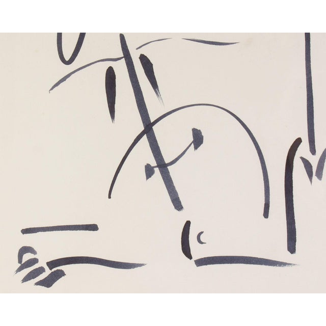 Contemporary 1962 Abstract Ink Painting by Walter Stomps For Sale - Image 3 of 8