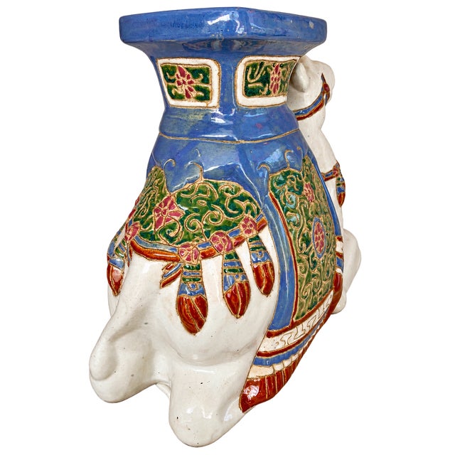 Vintage Glazed Ceramic Camel Garden Stool, 1970s For Sale - Image 4 of 8
