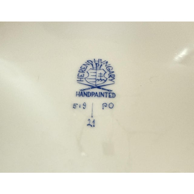 Ceramic Late 20th Century Set of 4 Herend Hand-Painted Porcelain Poisson Dessert Plates With 24k Gold Accents For Sale - Image 7 of 7