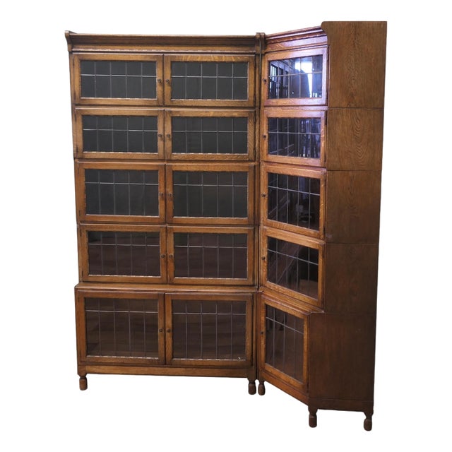 Oak Barrister's Corner Bookcase, 1930 For Sale
