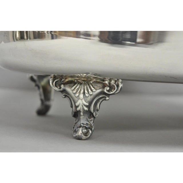 Vintage Eton Victorian Silver Plated Large Oval Covered Warming Dish Platter For Sale In Philadelphia - Image 6 of 18
