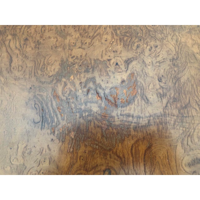 Wood 1960s Pair Vintage Drexel Burled Carpathian Elm End Tables For Sale - Image 7 of 8