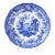 English 19th Century Transfer Blue and White Plates with Ruins and Floral Décor For Sale