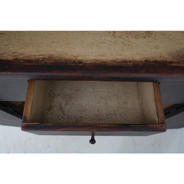 Primitive Distressed Finish Contemporary Corner Cabinet For Sale - Image 4 of 12