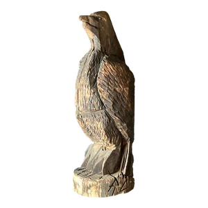 Vintage Boho Hand Carved Eagle Sculpture