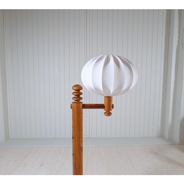 Scandinavian Modern Sculptural Floor Lamp in Pine from Luxus, 1970s For Sale - Image 13 of 17