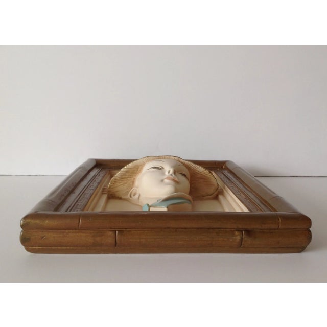 1950s C.1950's Vintage Plaster Asian-Style 3-D Relief Wall Art by Alexander Production Co. - a Pair For Sale - Image 5 of 11