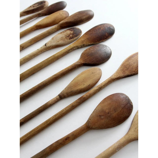 Vintage Wooden Kitchen Spoons Set of 11 For Sale - Image 9 of 12