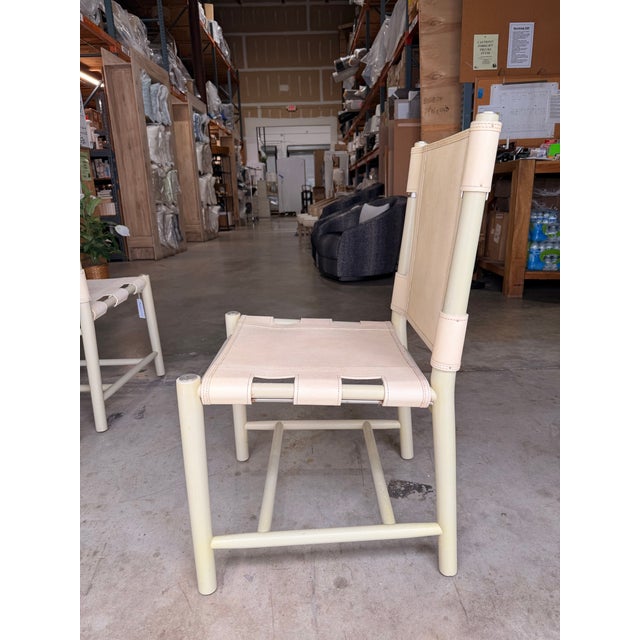Palecek Palecek Cashew Leather Dining Chair For Sale - Image 4 of 11
