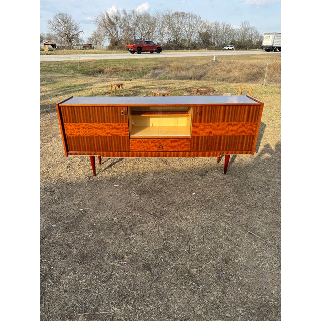 Sienna 1940s French Art Deco Exotic Mahogany Sideboard or Credenzas For Sale - Image 8 of 12