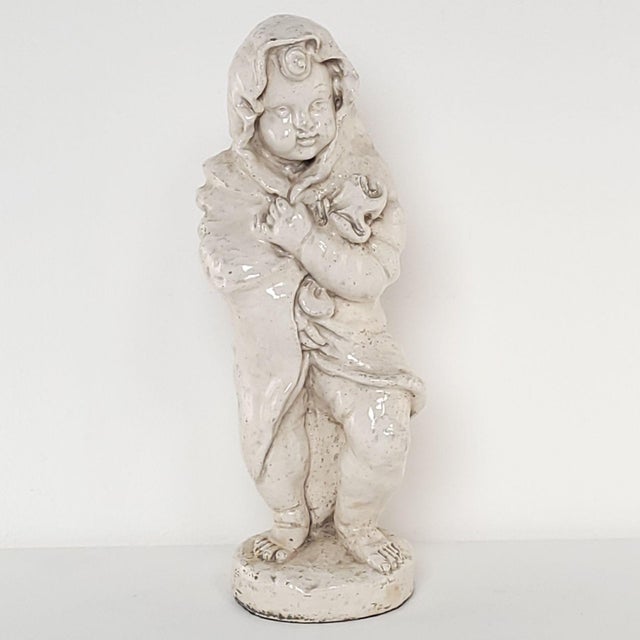 1900 - 1909 Faïence Pottery Figures of the Four Seasons, Probably Italy, Circa 1900 For Sale - Image 5 of 8