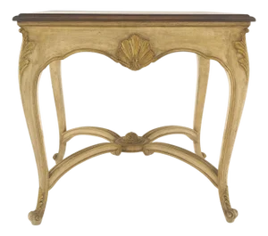 Italian Carved Scallops Decorated 25" Square Cherry Top Sid End Occasional Table