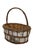 Large vintage woven tree bark harvest / market / shopping basket. Rustic country / farmhouse design with braided top edge...