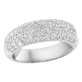 0.65 Carat Diamond Cocktail 18 Karat White Gold Ring/ Half Band For Sale