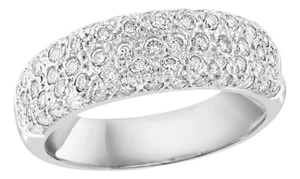 0.65 Carat Diamond Cocktail 18 Karat White Gold Ring/ Half Band