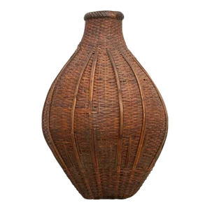 Antique Rattan Fish Basket From Nepal