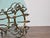 Midcentury Italian Glass Top Center Table with Sculptural Steel and Brass Base For Sale - Image 4 of 12