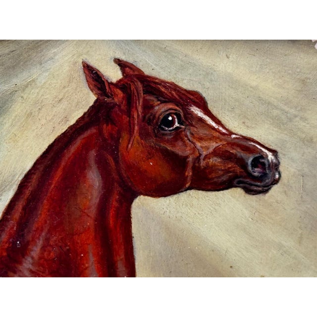 English Victorian Sporting Oil Painting of an Arabian Horse in the Bombay Stables, India, c.1900 For Sale - Image 11 of 18