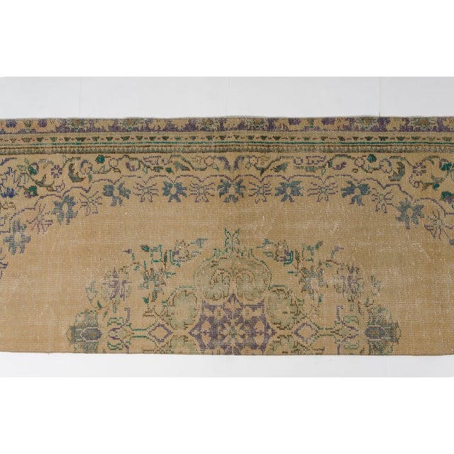 Tan 1960s Anatolian Kurdish Handknotted Runner For Sale - Image 8 of 10