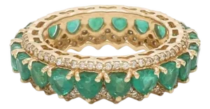 Natural 2.31 cts emerald diamond ring in 14k gold