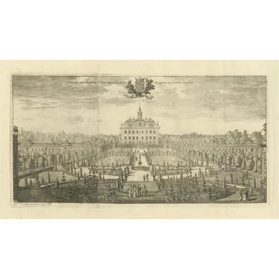 Swidde, Ekolsund Castle and Gardens in Sweden, 1695, Engraving For Sale