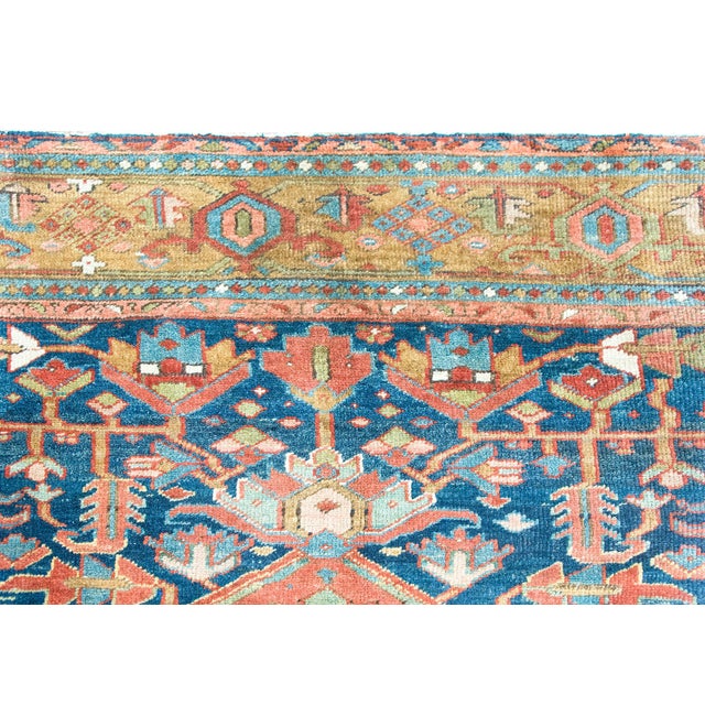 Salmon Early 20th Century Persian Heriz Rug For Sale - Image 8 of 15