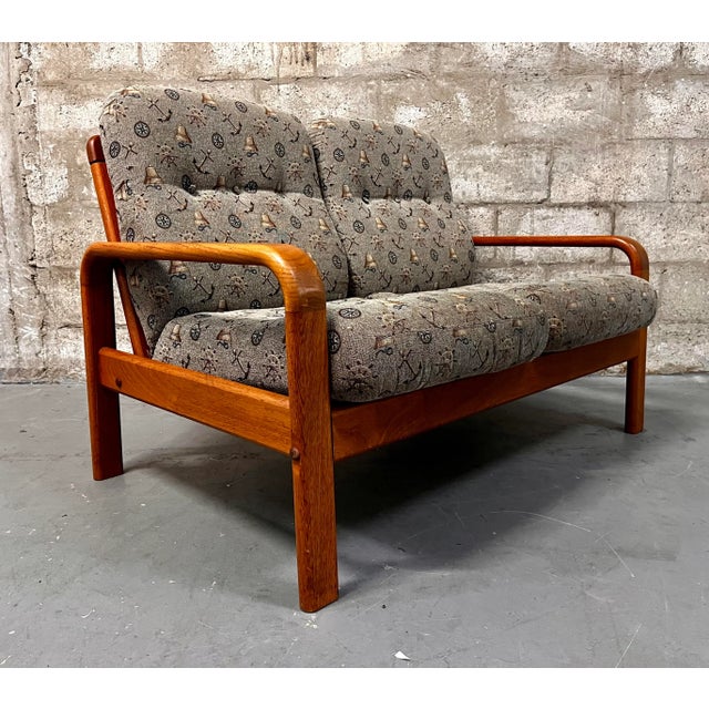 Mid Century Modern Danish Teak Loveseat by Nitex Mobler Denmark. C 1980s For Sale - Image 4 of 13
